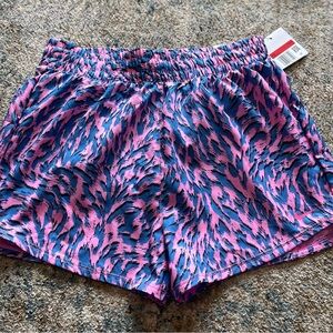 Girls Pink & Blue Printed Elastic-Waist Nike  Shorts size large